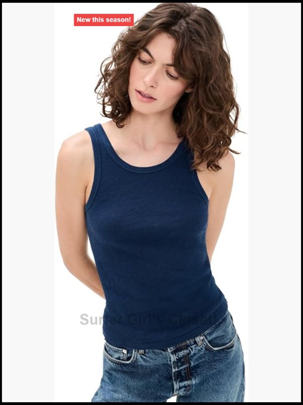 Women's Lightweight Stretch Jersey Scoop Neck Sleeveless Tank Top